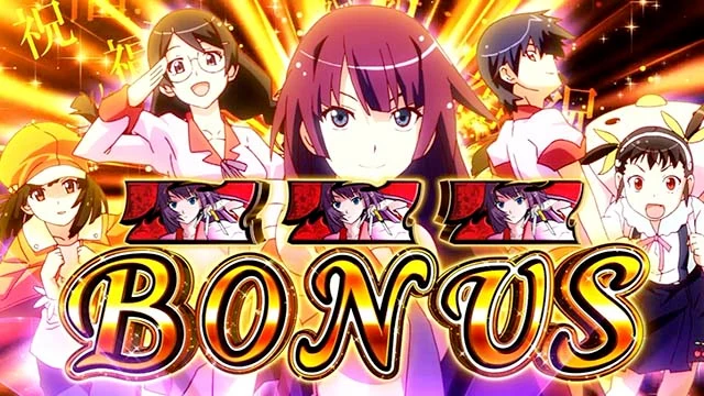 スマスロ 化物語のボーナス確定画面 ヒロイン デフォルト