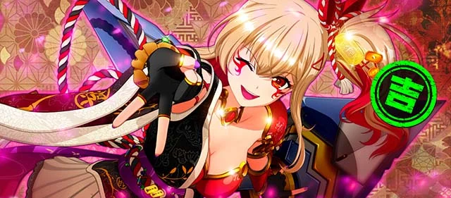 L戦国乙女5の出陣ボーナス終了画面・吉スタンプ（設定3以上濃厚）